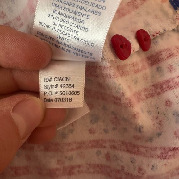 Lanz of Salzburg Tyrolean Flannel Nightgown Red And Blue Hearts Size M Cozy - Picture 10 of 11